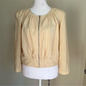 Gianni Bini Cream Zip-Up Blazer lightweight size M